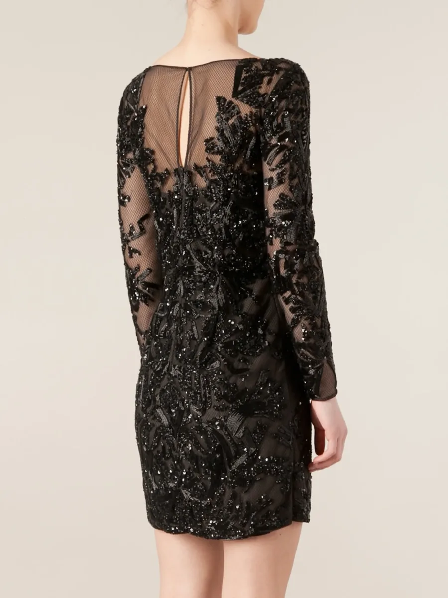 sequin embellished mesh mini dress 7
