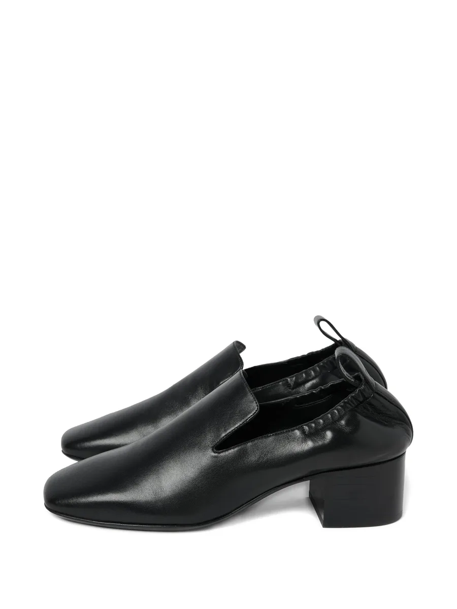 Moon stacked-heel square-toe loafers 1
