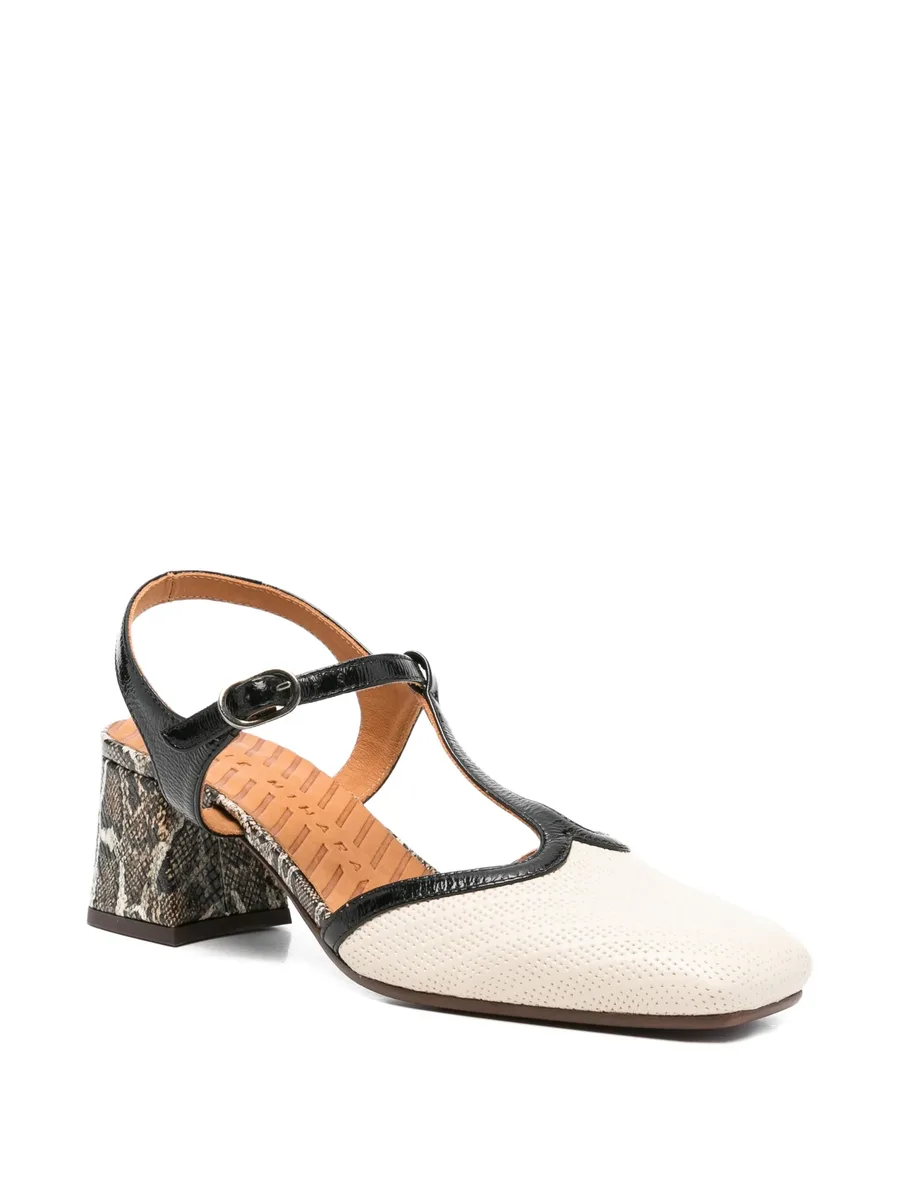 t-strap snakeskin block heel shoes 4