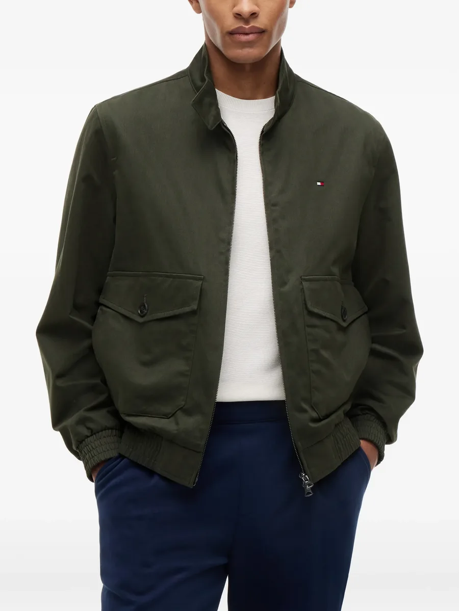 logo-patch zip-up cotton jacket 5