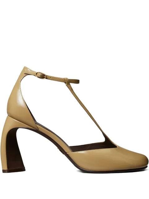 T-strap heeled pumps