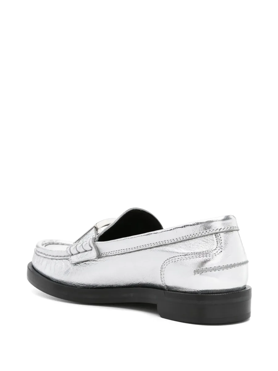 Baguette metallic leather loafers 6
