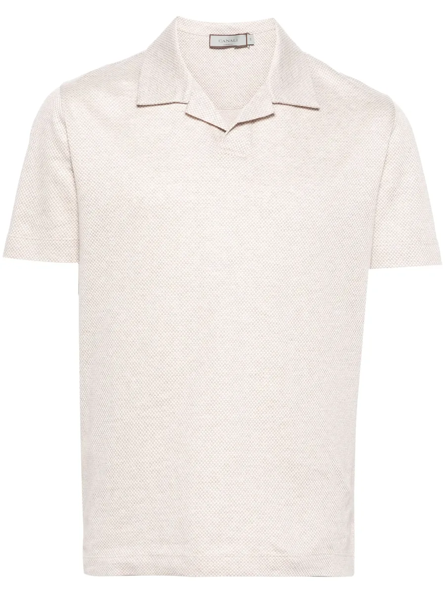 camp-collar cotton polo shirt 1