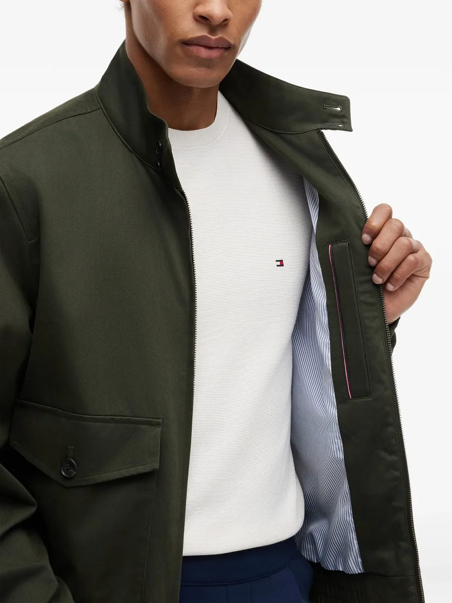 logo-patch zip-up cotton jacket 10