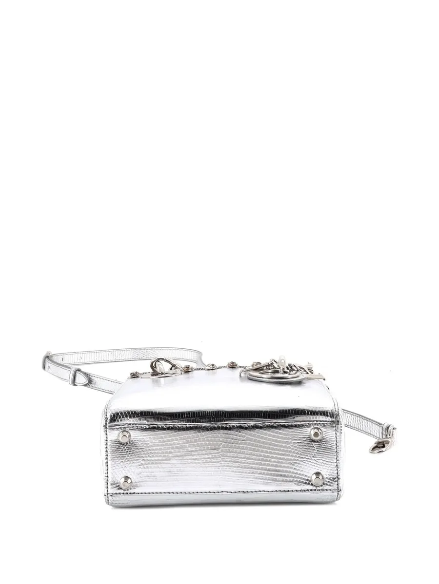 сумка-сэтчел Lady Dior Bag Lizard with Metal Applique размера мини 8