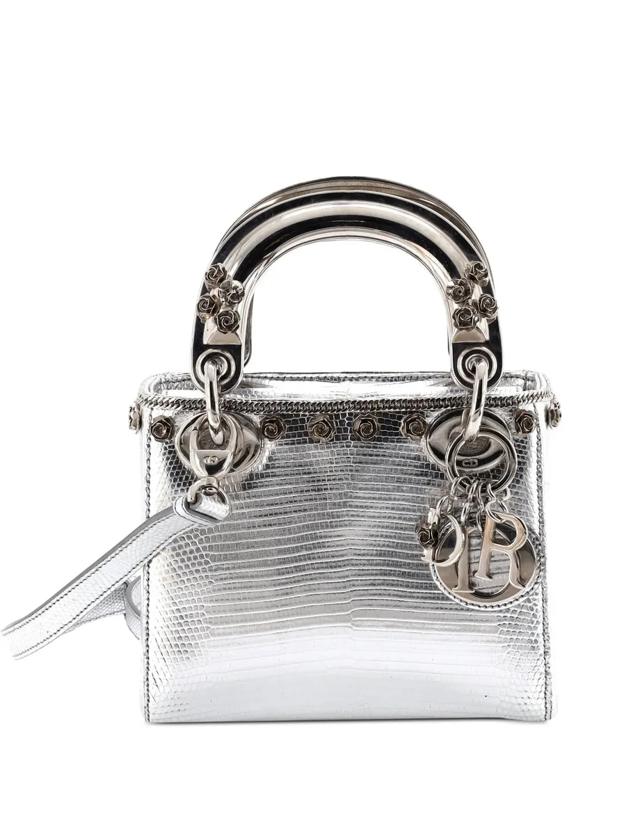 сумка-сэтчел Lady Dior Bag Lizard with Metal Applique размера мини 2