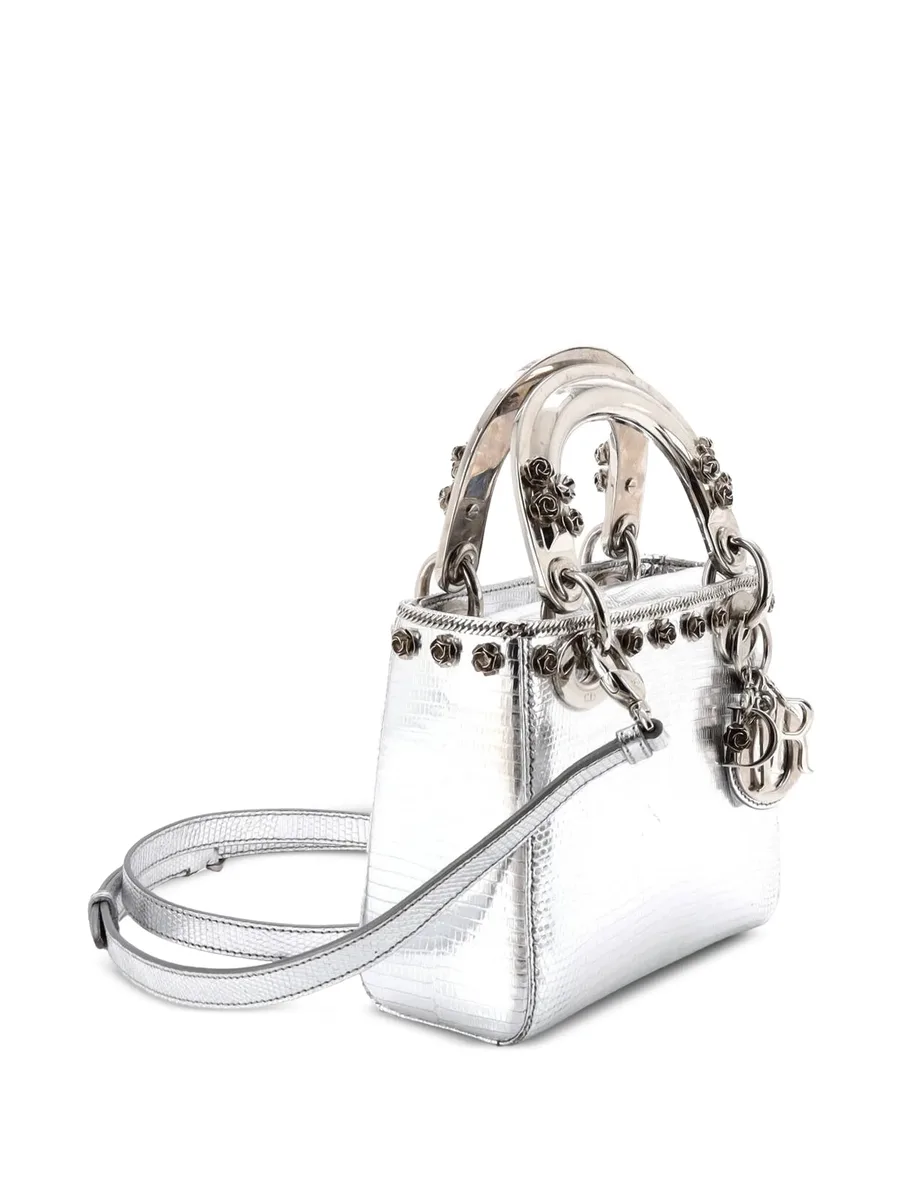 сумка-сэтчел Lady Dior Bag Lizard with Metal Applique размера мини 6