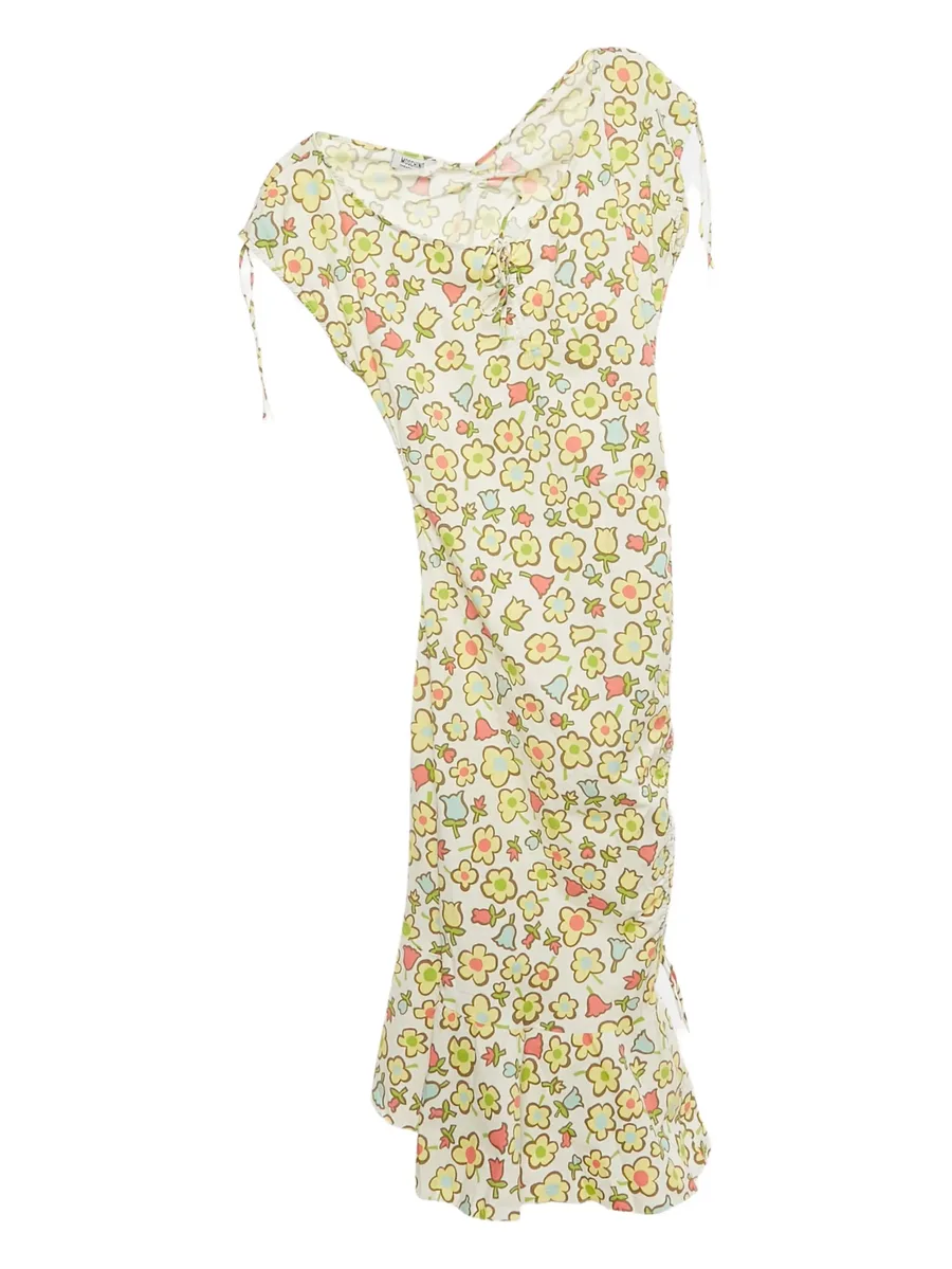 платье миди асимметричного кроя с цветочным принтом 3