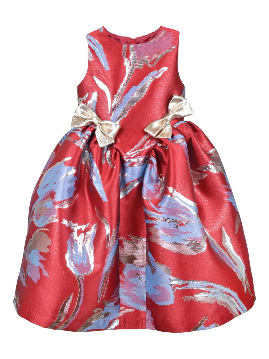 платье с цветочным принтом и бантом 2