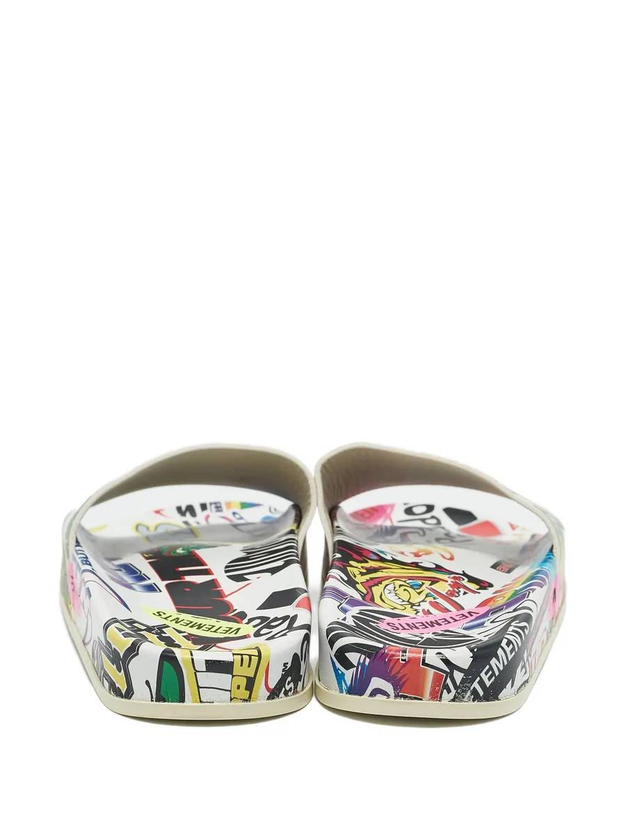 graphic-print leather slides 6