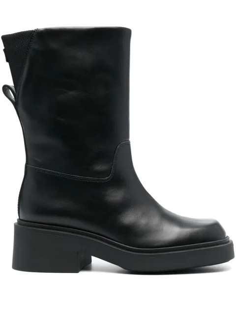 Attitude leather mid-calf boots