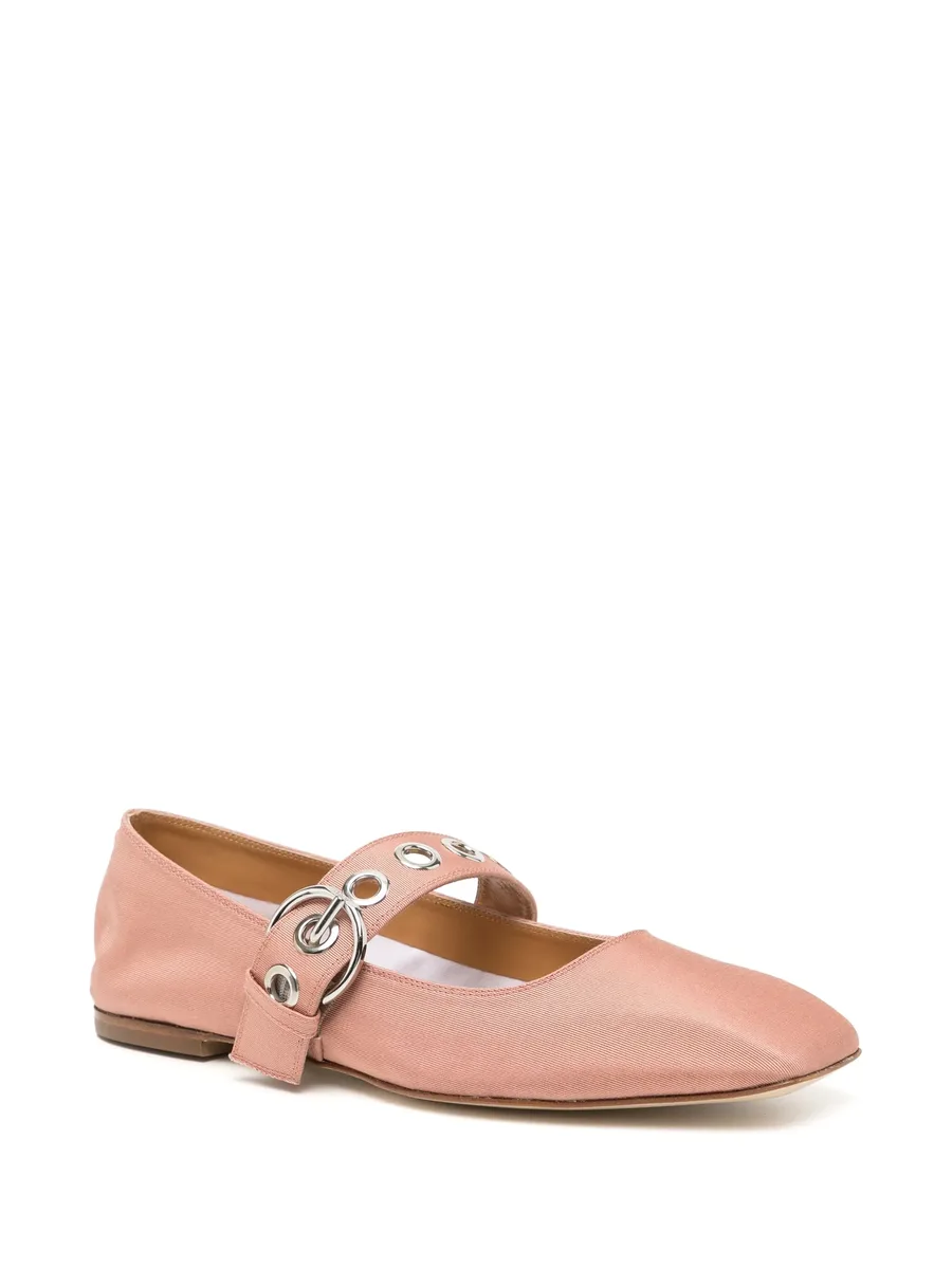 Uma Eyelet Grosgrain Coral ballet flats 3