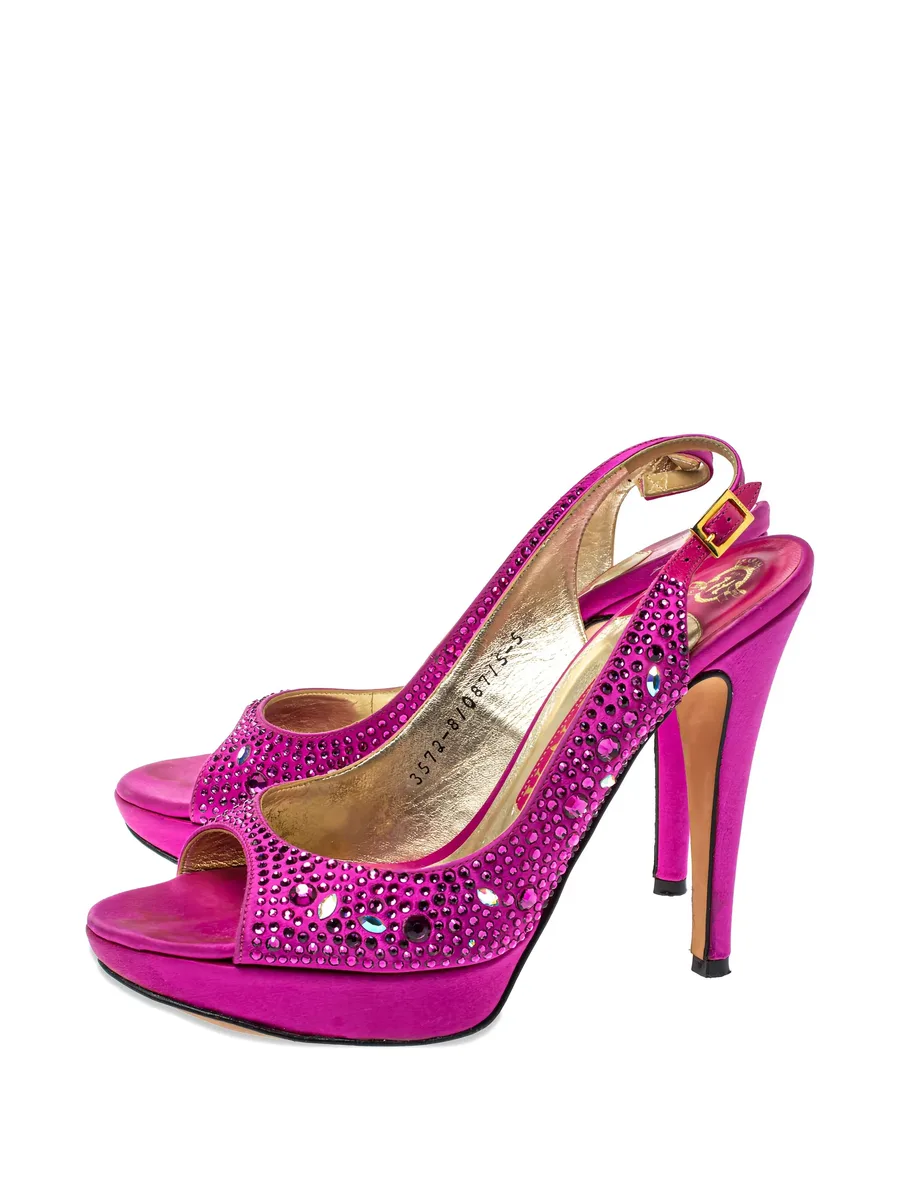 pre-owned 120mm rhinestone-embellished sandals 10