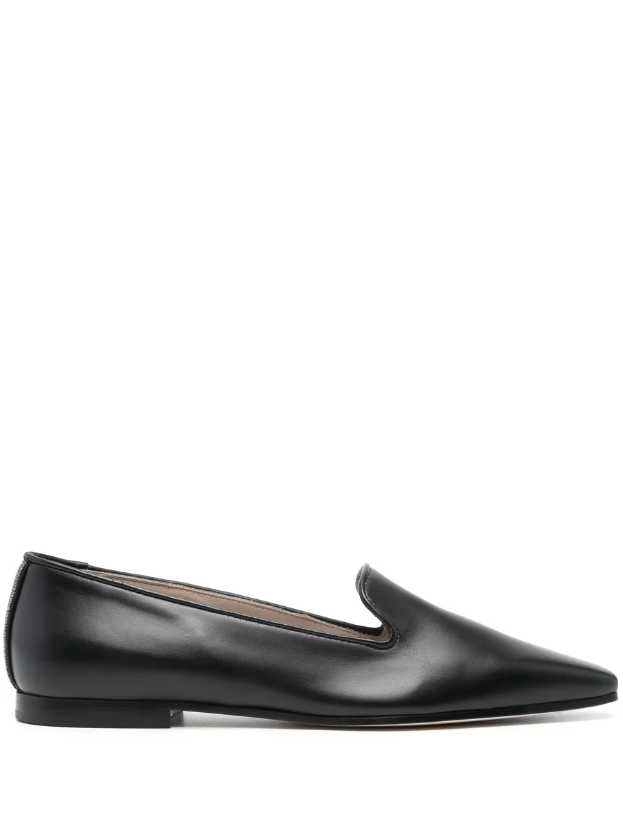 rhinestone-embellished leather loafers 2