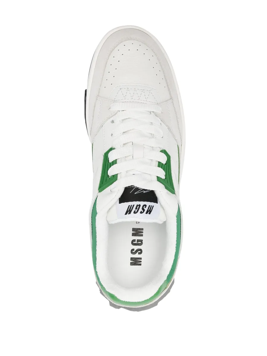 panelled leather sneakers 7
