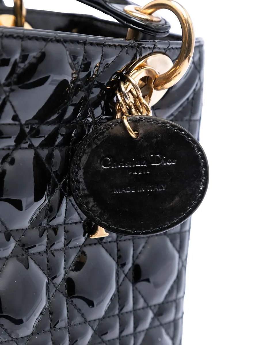 сумка-сэтчел Patent Cannage Lady Dior среднего размера (2012 год) 12