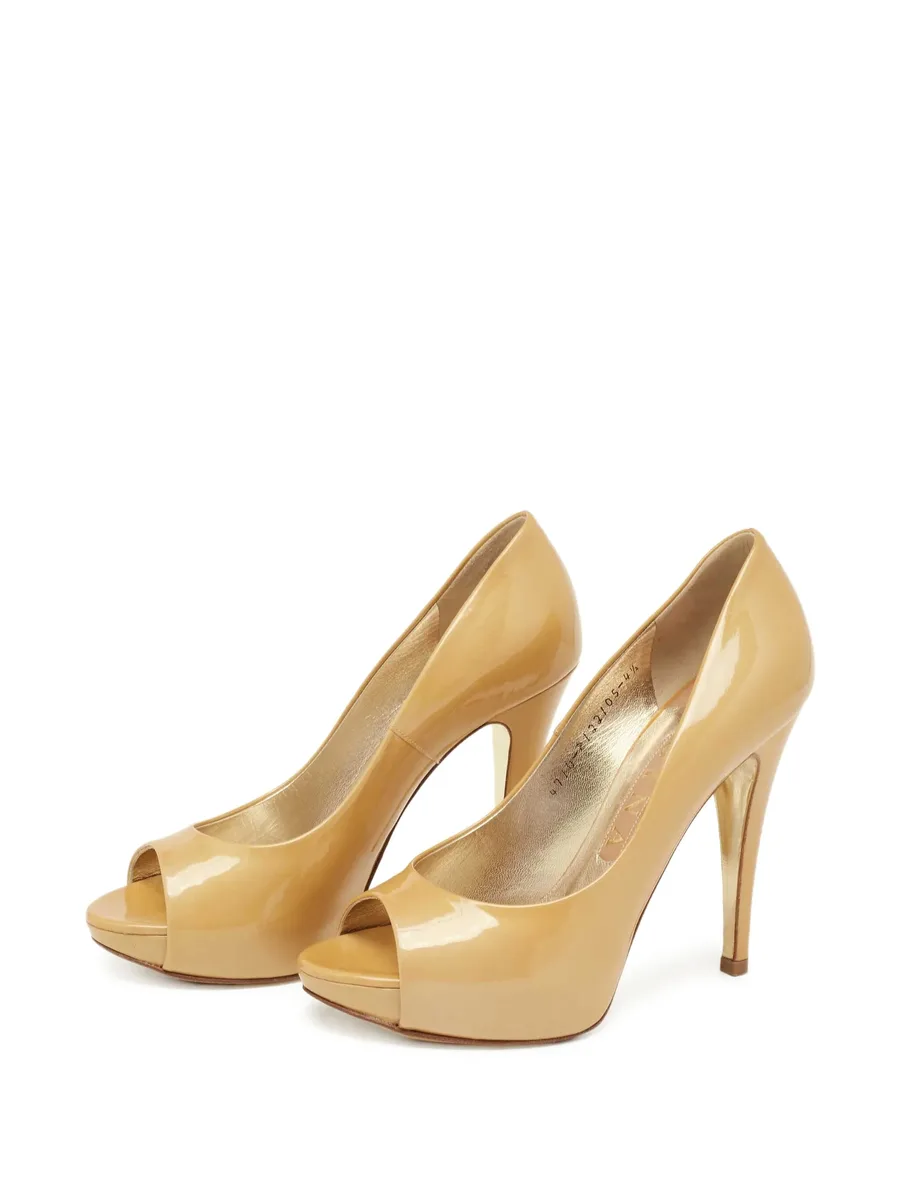 pre-owned 115mm leather pumps 4