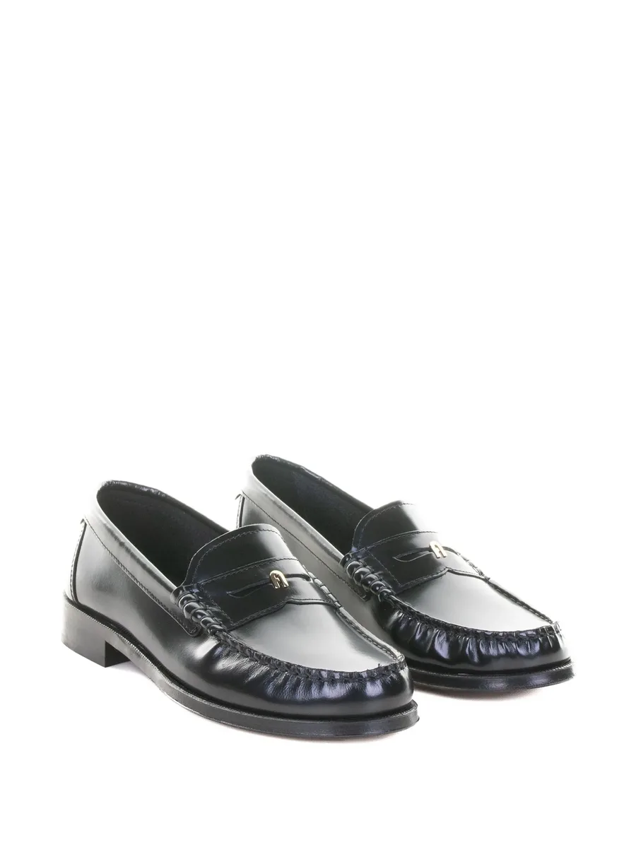 leather penny-strap loafers 3
