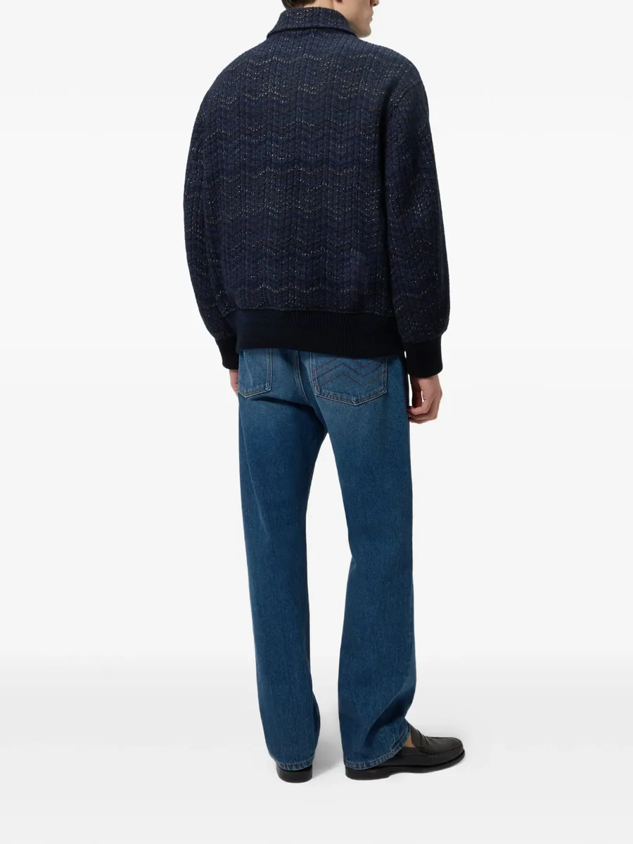 Zigzag-knit bomber jacket 5