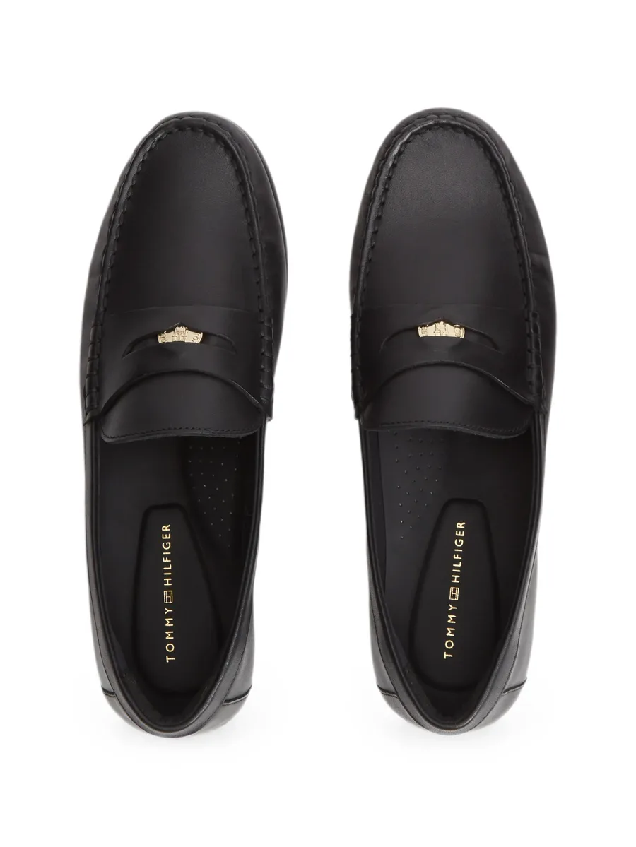 TH Monogram logo-plaque leather penny loafers 8