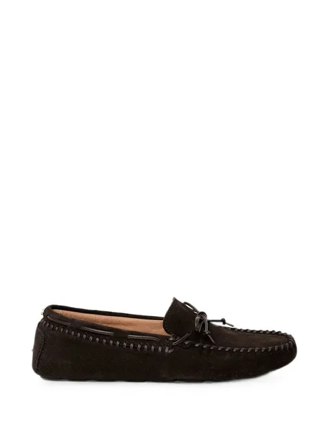 bow-detail whipstitch-trim loafers