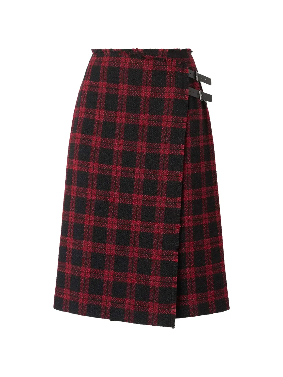 Griselina check wrap midi skirt 1