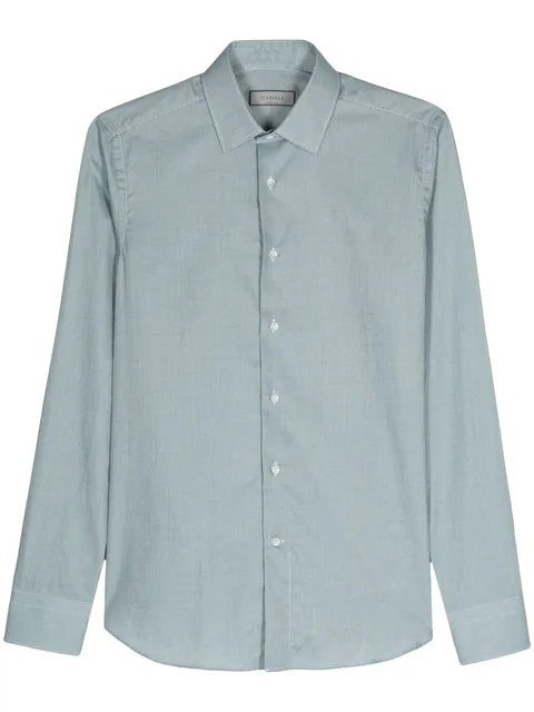 check-print cotton shirt
