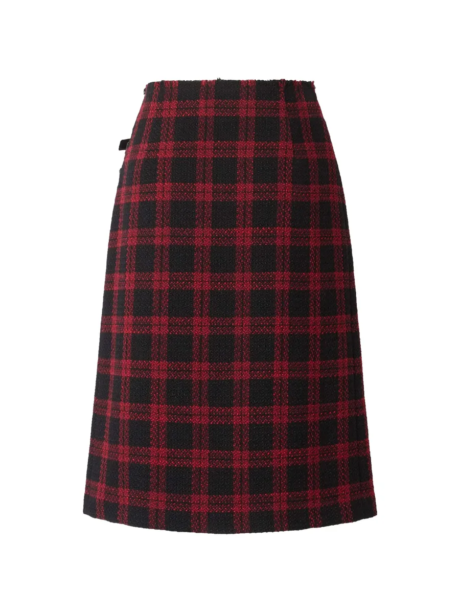Griselina check wrap midi skirt 3