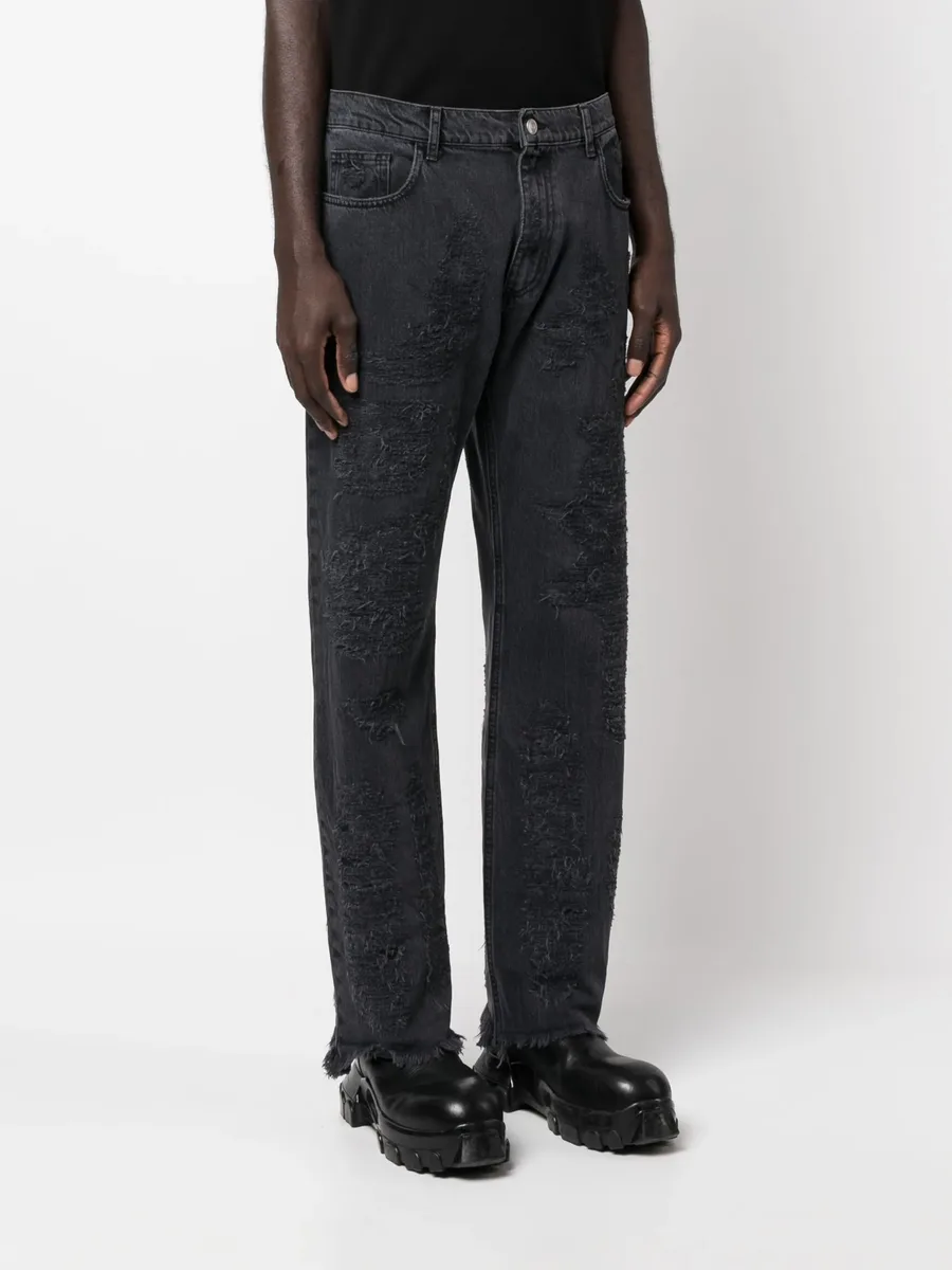 straight-leg distressed-finish jeans 6