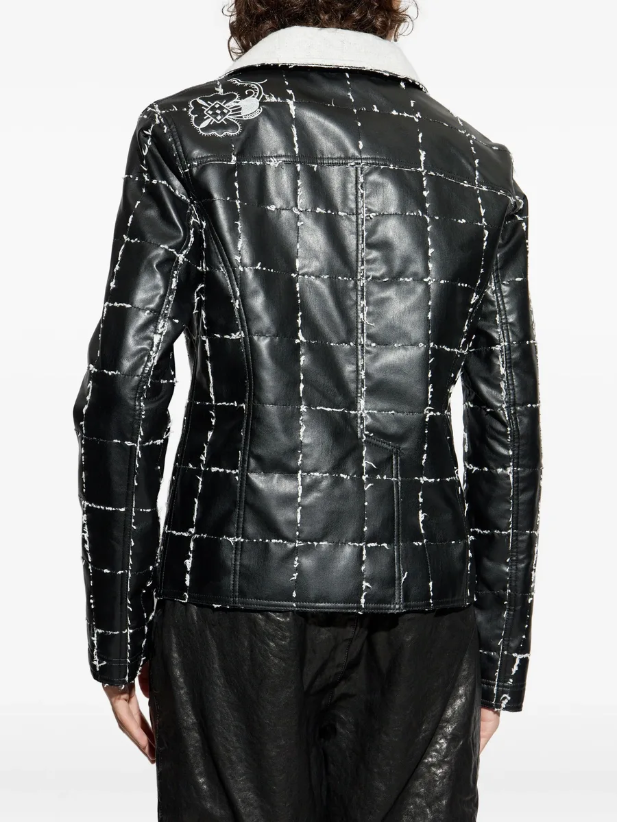 quilted panelled biker jacket 8
