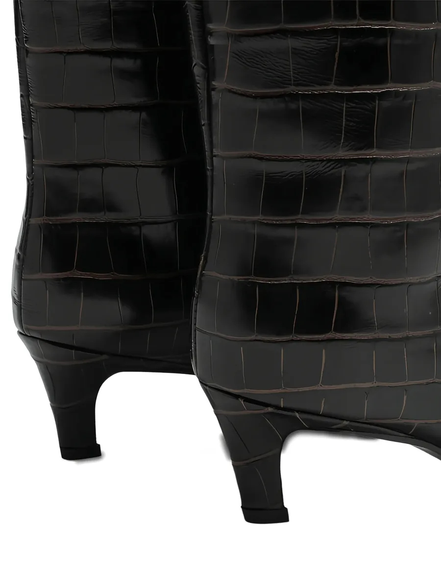 croc-embossed knee-high boots 10