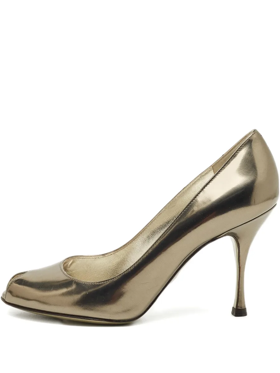 peep-toe leather pumps 2