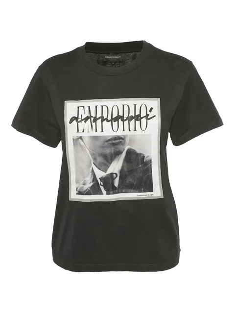 crew-neck printed T-shirt