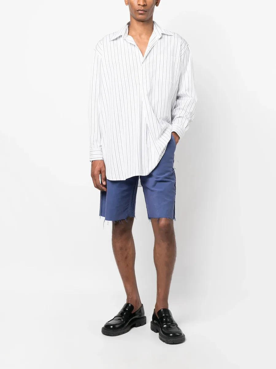 raw-edge cotton bermuda shorts 4