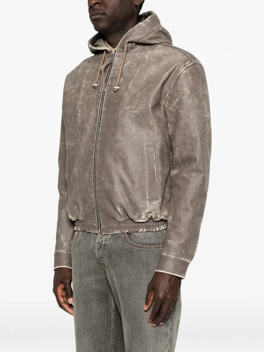 distressed hooded bomber jacket 5