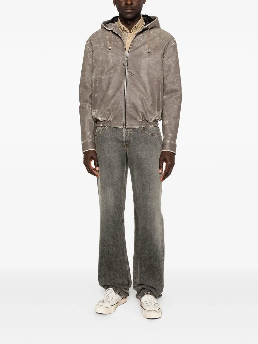 distressed hooded bomber jacket 4