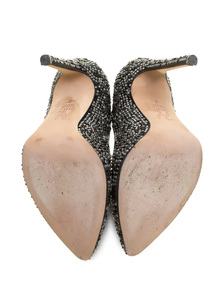 125mm crystal pointed-toe pumps 7