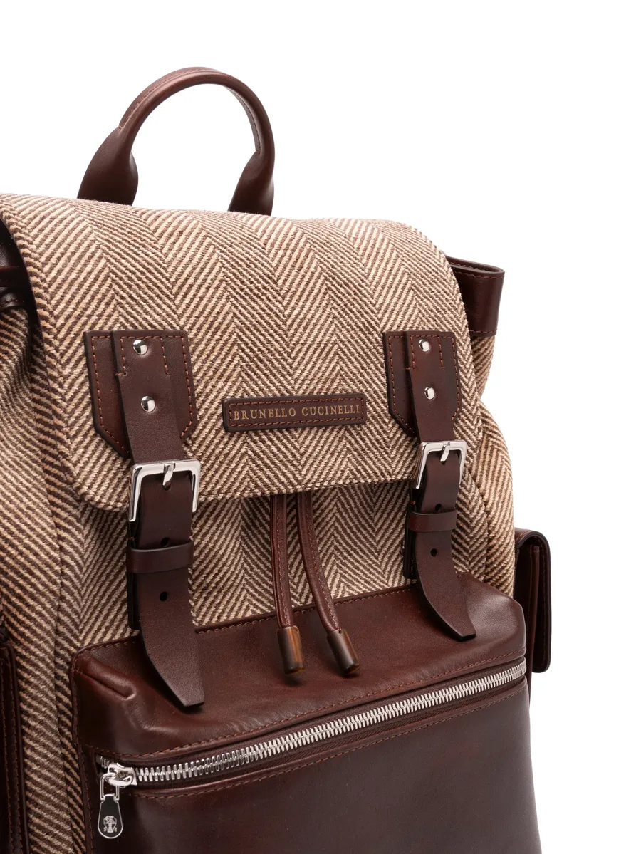 herringbone-pattern buckle-fastening backpack 7