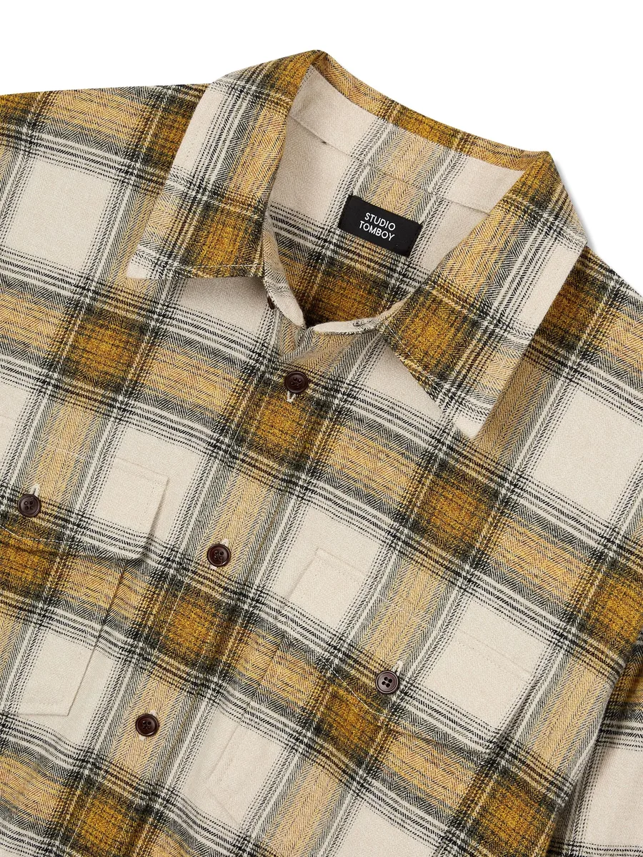 checked-pattern chest-pocket shirt 9