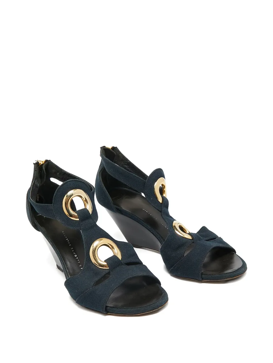 Pre-owned 90mm wedge sandals 3