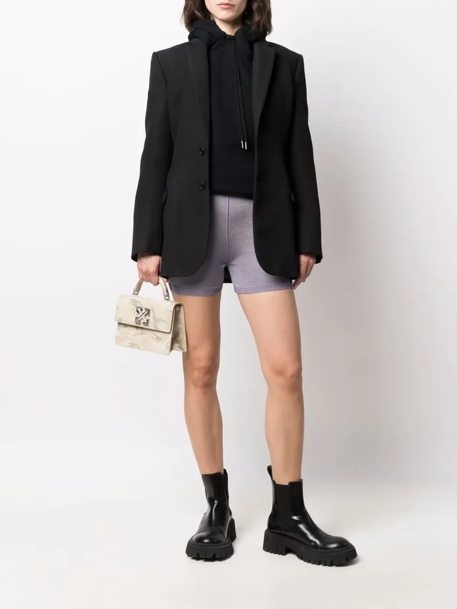 metallic-thread knitted shorts 3