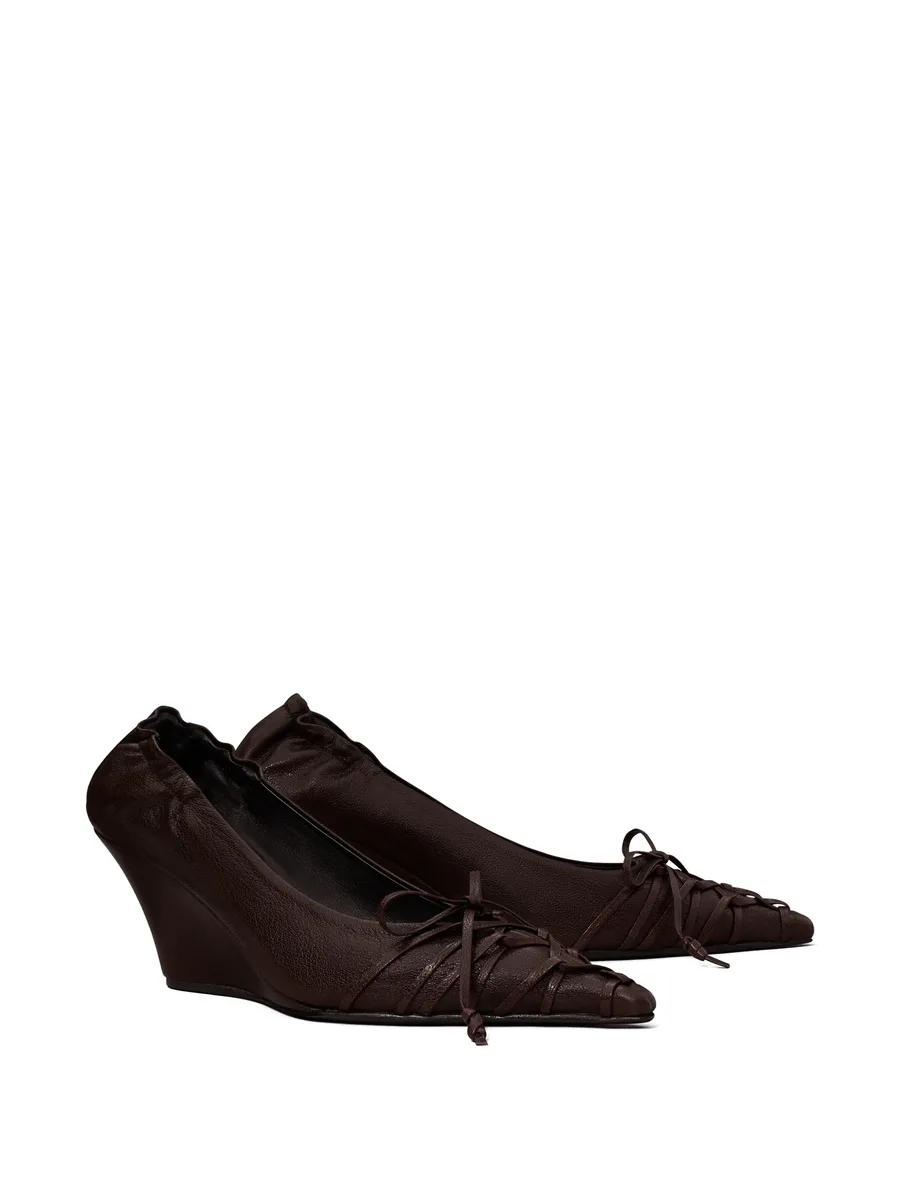 lace-up wedge pumps 4