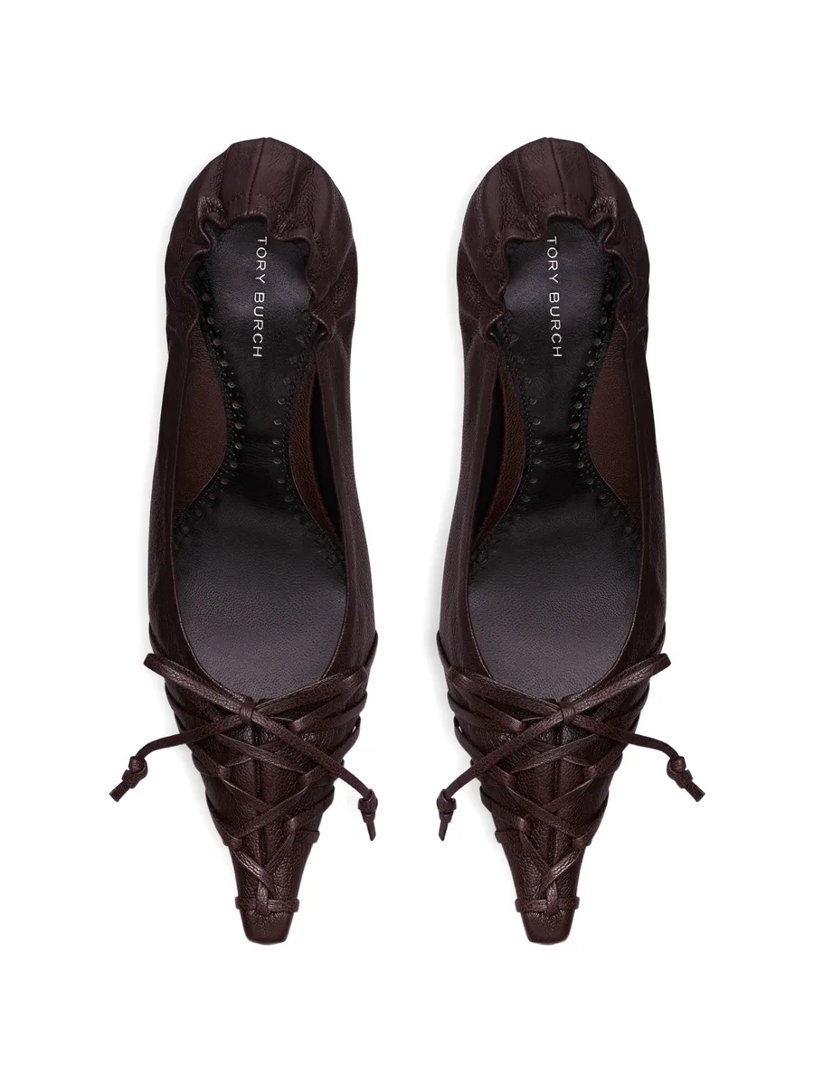 lace-up wedge pumps 5