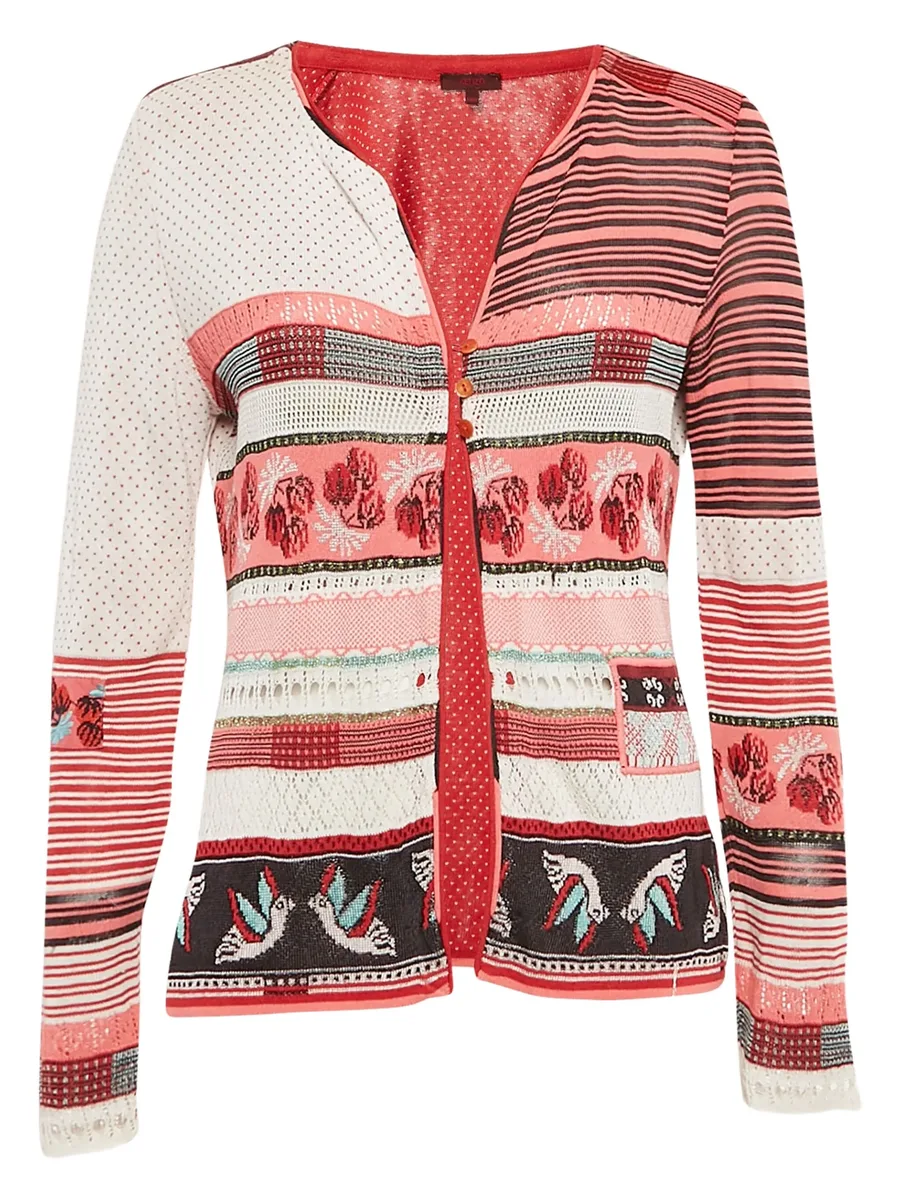 patterned button-up cardigan 2
