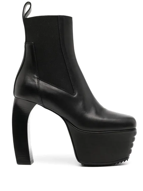 125mm leather platform boots