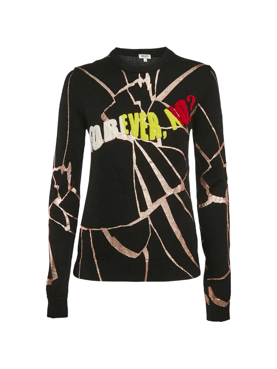 metallic-print wool sweater 2