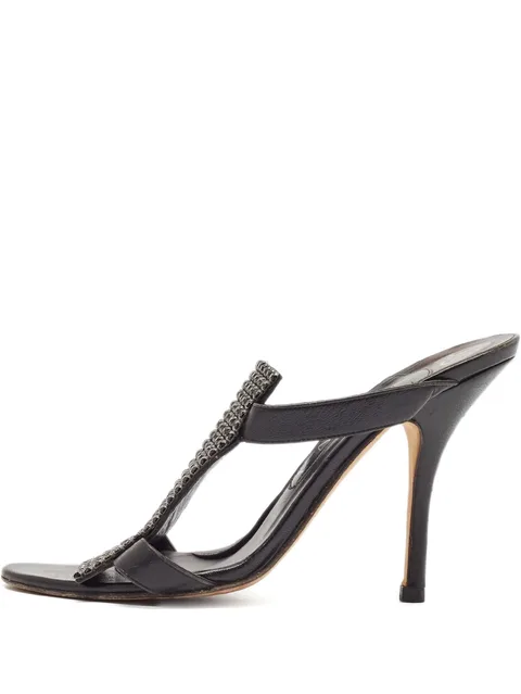 105mm embellished leather sandals