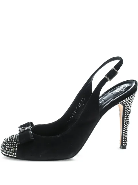 100mm crystal-embellished pumps