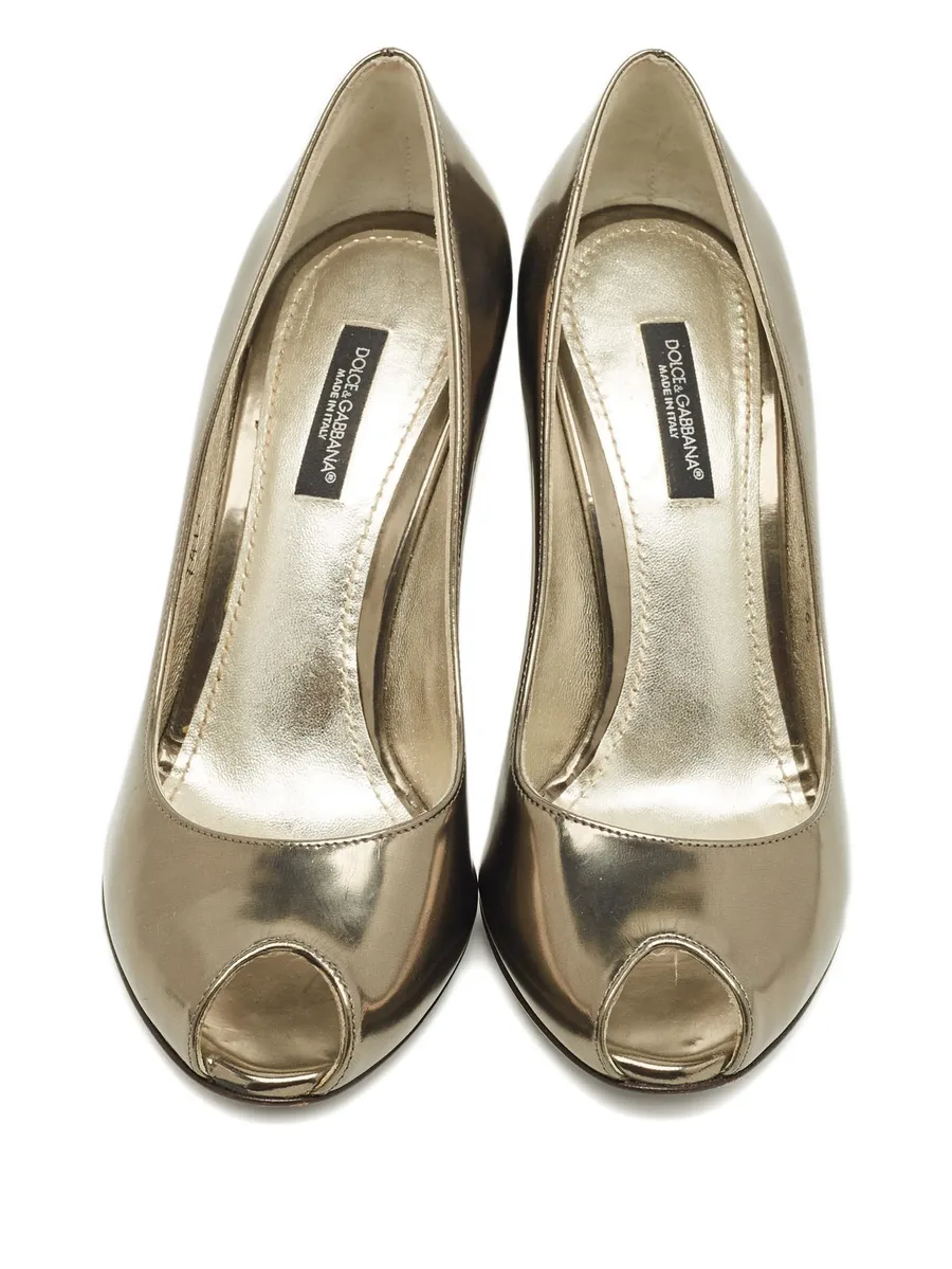 peep-toe leather pumps 6