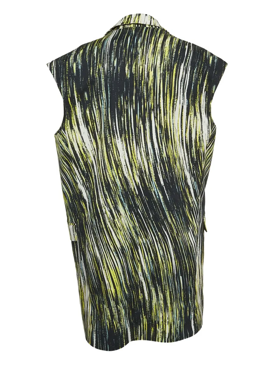sleeveless abstract-print jacket 4